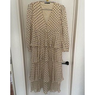 ザラ(ZARA)のZARA dot frill onepiece ※5/15まで値下げ(ロングワンピース/マキシワンピース)