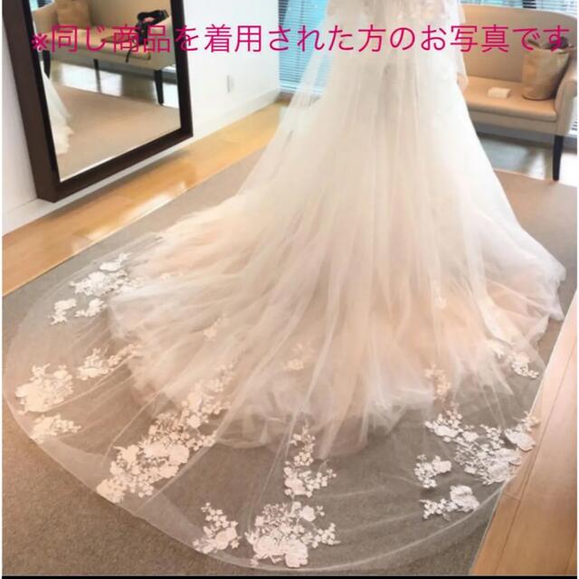 【プロノビアス】ロングベール　刺繍  レース レディースのフォーマル/ドレス(ウェディングドレス)の商品写真