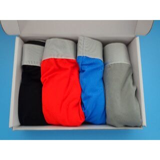 メンズ　ボクサーパンツ　カラー4枚セット（黒、赤、灰、青）　XLサイズ(ボクサーパンツ)