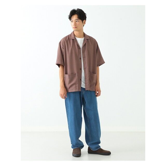 BEAMS(ビームス)の【BROWN】【M】BEAMS HEART / ステッチ オープンカラー ビッグシャツ メンズのトップス(シャツ)の商品写真