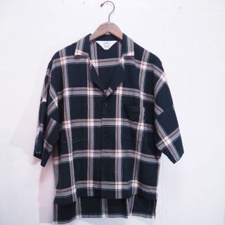 サンシー(SUNSEA)の美品 SUNSEA  チェック フライド シュリンプ  半袖 シャツ 502M▲(Tシャツ/カットソー(半袖/袖なし))