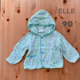 エル(ELLE)のELLE エル　パーカー　上着　ギンガム　チェック　キッズ　子供　90　グリーン(ジャケット/上着)