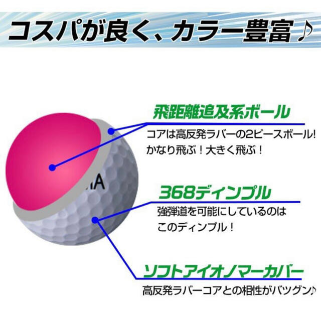 本間ゴルフ(ホンマゴルフ)のピンクオレンジ2ダース 24球入り 本間ゴルフ スポーツ/アウトドアのゴルフ(その他)の商品写真