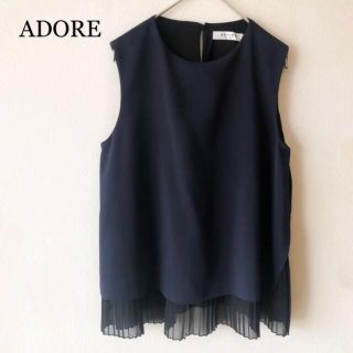 アドーア(ADORE)のADORE アドーア シフォン プリーツ ノースリーブ トップス カットソー(カットソー(半袖/袖なし))