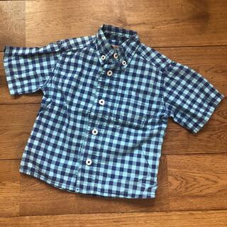 子ども服　半袖ボタンダウンシャツ　ブルー(シャツ/カットソー)