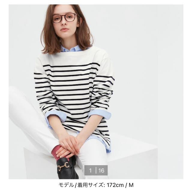 UNIQLO ボーダーオーバーサイズT ユニクロ オフホワイトの通販 by あー's shop｜ユニクロならラクマ