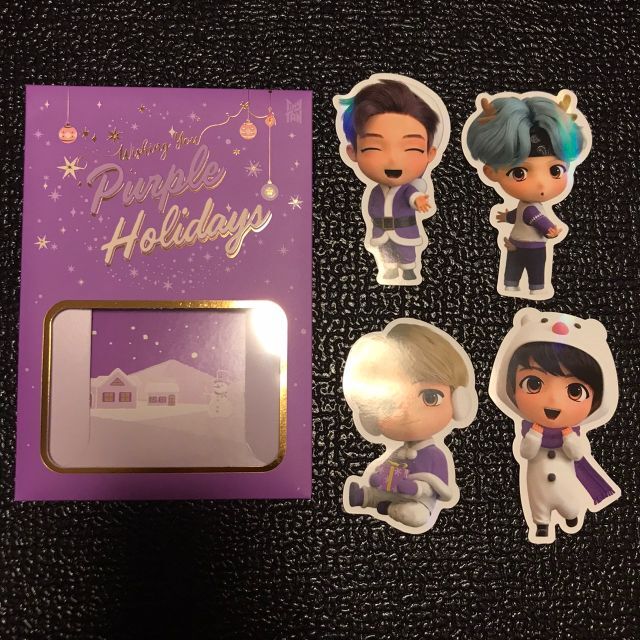 防弾少年団(BTS)(ボウダンショウネンダン)のBTS TinyTAN Holiday STICKER Purple エンタメ/ホビーのタレントグッズ(アイドルグッズ)の商品写真