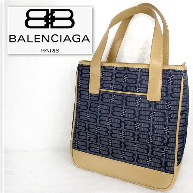 最新入荷 Balenciaga - 美品　BALENCIAGA バレンシアガ　ハンドバッグ　BBロゴ　デニム ハンドバッグ