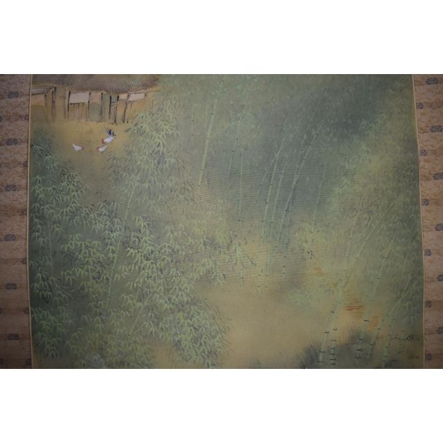観城/青緑竹林山水図/掛軸☆宝船☆Z-578の通販 by 掛軸✩宝船