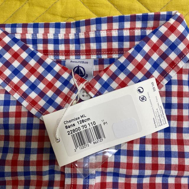 PETIT BATEAU(プチバトー)の新品タグ付き　プチバトー　長袖　シャツ キッズ/ベビー/マタニティのキッズ服男の子用(90cm~)(ブラウス)の商品写真