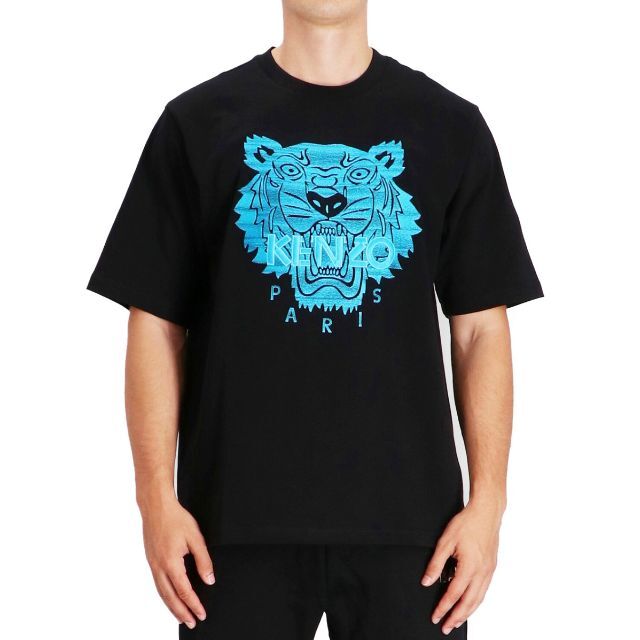 約590センチ着丈49 KENZO ブラック タイガー オーバーサイズ Ｔシャツ size M