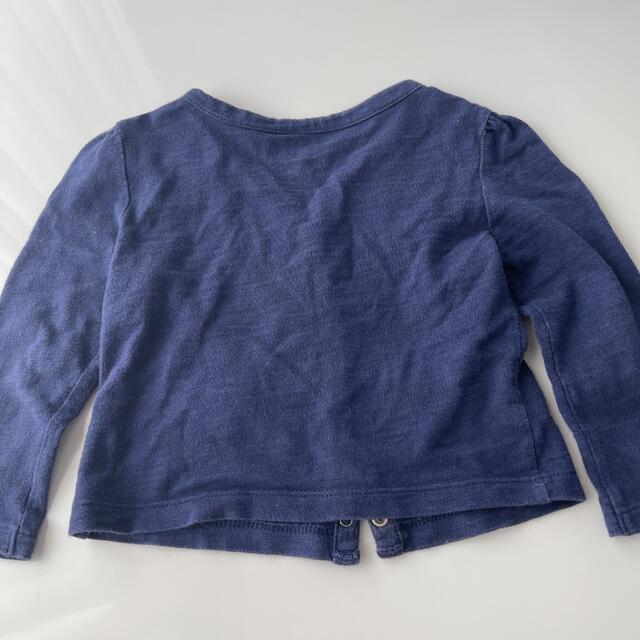 babyGAP(ベビーギャップ)のbaby GAP 長袖　カーディガン　ネイビー　90 キッズ/ベビー/マタニティのキッズ服女の子用(90cm~)(カーディガン)の商品写真