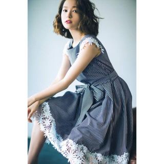今期新品♡ウィルセレクション♡アンゴラ混レースフレアワンピ♡白