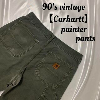 カーハート(carhartt)の希少カラー90s vintage CARHARTT 革タグ 極太ペインターパンツ(ワークパンツ/カーゴパンツ)