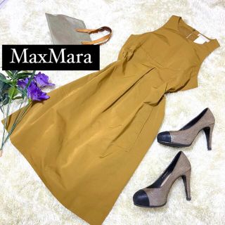 マックスマーラ(Max Mara)のS MaxMara ワンピース ベージュ カーキー 膝丈(ひざ丈ワンピース)