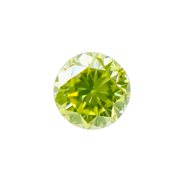 送料無料 非冷凍品同梱不可 FANCY INTENSE YELLOW GREEN 0.090ct SI-2