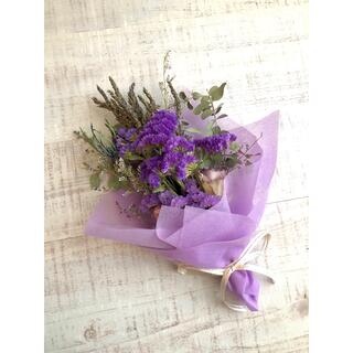 ドライフラワー　花束　紫　スワッグ(ドライフラワー)