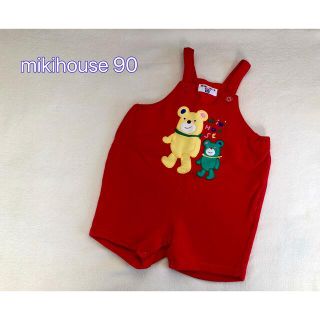 ミキハウス(mikihouse)のmikihouseレトロ熊刺繍オーバーオール 90(その他)