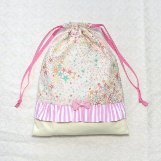 ハンドメイド　巾着袋　コップ袋　リバティ　アデラジャ　女の子(外出用品)