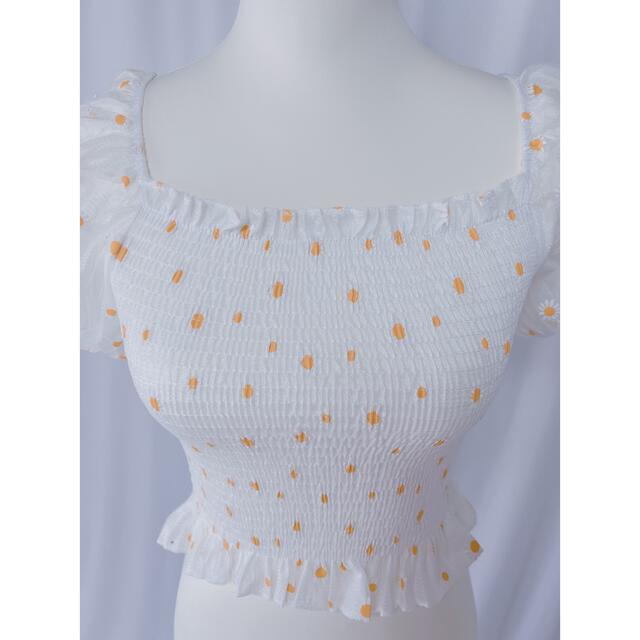 Honey mi Honey(ハニーミーハニー)のdaisy flower puff sleeve tops レディースのトップス(Tシャツ(半袖/袖なし))の商品写真