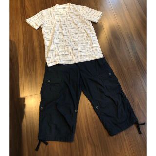 ユニクロ(UNIQLO)のユニクロ 2点セット メンズハーフパンツ カーゴパンツ ドライEX半袖Tシャツ(ワークパンツ/カーゴパンツ)