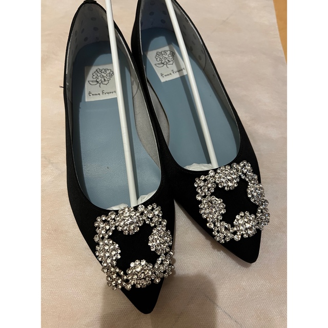 MANOLO BLAHNIK(マノロブラニク)のエマフランシスシューズ　22cm ビジューパンプス レディースの靴/シューズ(バレエシューズ)の商品写真