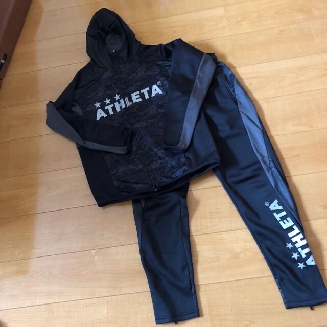 ATHLETA(アスレタ)のアスレタ　ジャージ　上下　セットアップ　S  黒系 スポーツ/アウトドアのサッカー/フットサル(ウェア)の商品写真