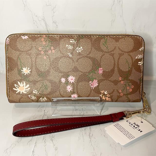 COACH(コーチ)の【新品-未使用】COACH シグネチャー 花柄 ベージュマルチ長財布 レディースのファッション小物(財布)の商品写真