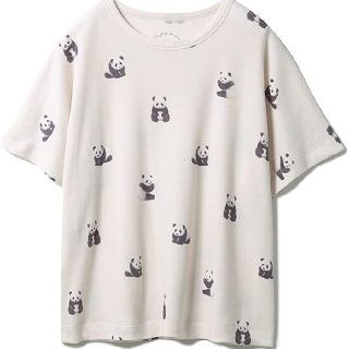 ジェラートピケ(gelato pique)のジェラートピケ　パンダモチーフプルオーバー　ベージュ色(Tシャツ(半袖/袖なし))