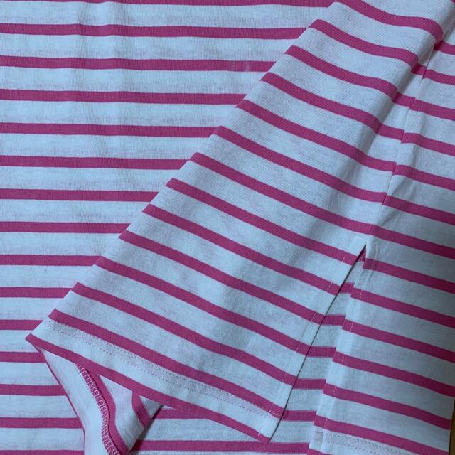 しまむら(シマムラ)のしまむら ボーダー ピンク 半袖 レディースのトップス(Tシャツ(半袖/袖なし))の商品写真