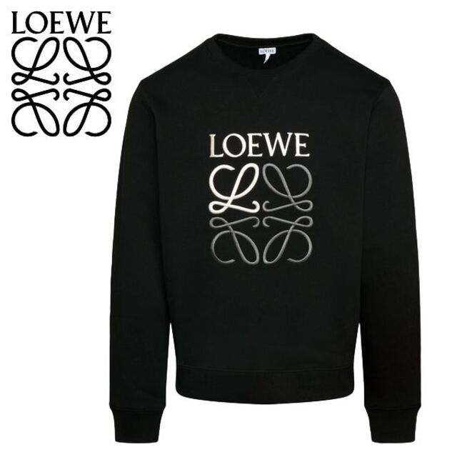 5 LOEWE ブラック ロゴ刺繍 スウェット トレーナー size M - www