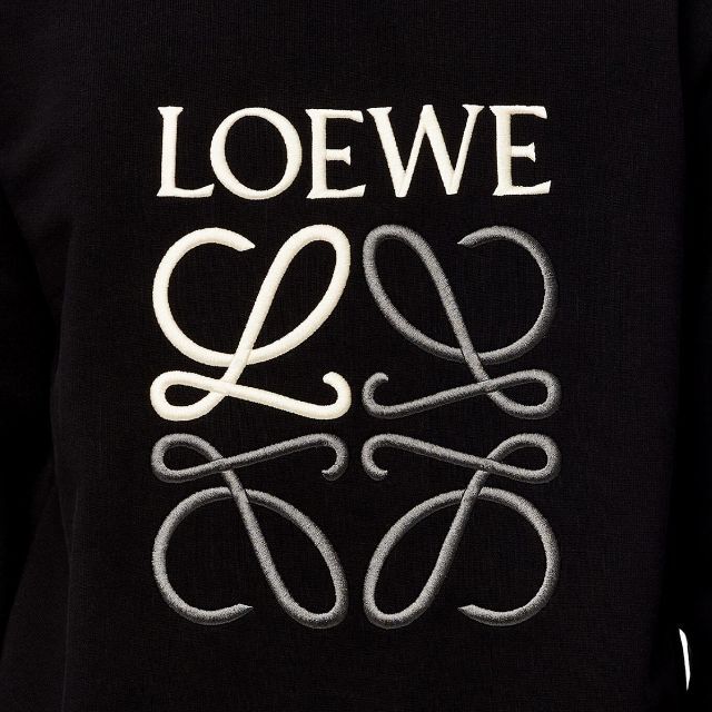 5 LOEWE ブラック ロゴ刺繍 スウェット トレーナー size M