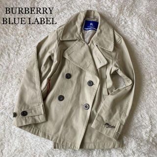 バーバリーブルーレーベル(BURBERRY BLUE LABEL)のバーバリーブルーレーベル ショート トレンチコート ハーフコート ロゴ刺繍 36(トレンチコート)