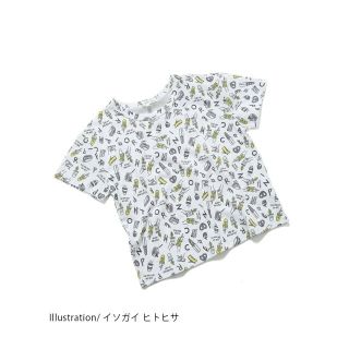 ロペピクニック(Rope' Picnic)の【ホワイト系（11）】【イソガイ ヒトヒサ*ROPE' PICNIC KIDS】手書き風総柄Tシャツ(その他)