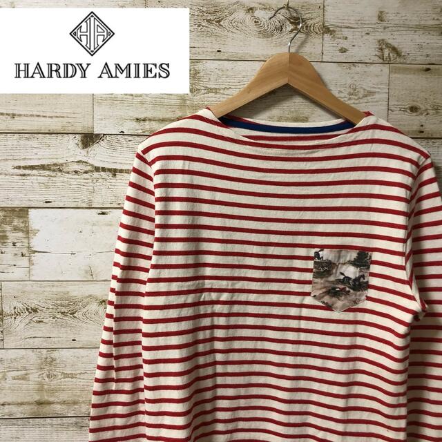 HARDY AMIES(ハーディエイミス)のハーディエイミス　プレゼントコラボ　ボーダー　ポルトガル製 メンズのトップス(Tシャツ/カットソー(七分/長袖))の商品写真