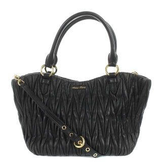 ミュウミュウ(MIU MIU)のミュウミュウ ハンドバッグ ショルダーバッグ 2way レザー マテラッセ 黒(ハンドバッグ)