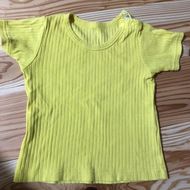 Tシャツ　イエロー　90 綿100% キッズ/ベビー/マタニティのキッズ服女の子用(90cm~)(Tシャツ/カットソー)の商品写真