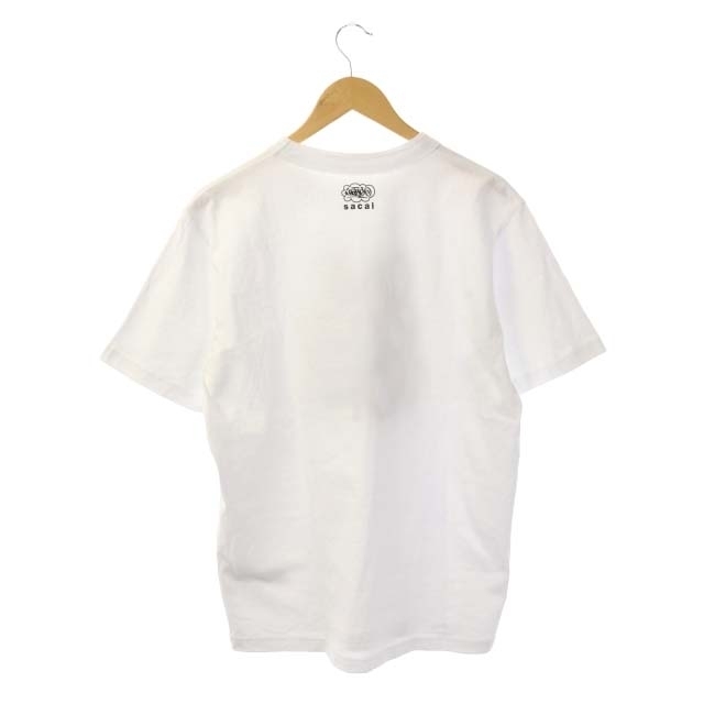 sacai(サカイ)のサカイ 21AW プリントTシャツ カットソー 七分袖 プルオーバー 3 白 黒 メンズのトップス(Tシャツ/カットソー(半袖/袖なし))の商品写真