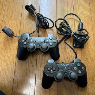 プレイステーション2(PlayStation2)のPS2 純正 コントローラー　DUALSHOCK 2 黒　ブラック　2個セット(その他)