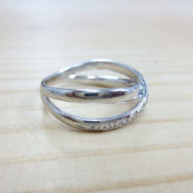 美品 ポンテヴェキオ K18WG ダイヤ計0.15ct デザイン リング 指輪