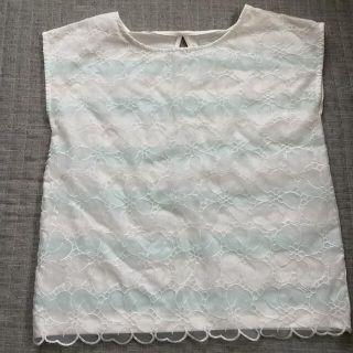 泰子様30日ご購入専用　オーガンジー花柄刺繍　ノースリーブシャツ(Tシャツ(半袖/袖なし))