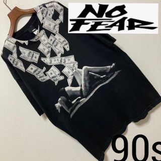 90s◆NO FEAR ノーフィアー◆100ドル札 ランジェリー美女 Tシャツ