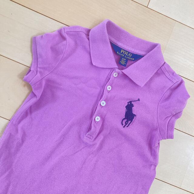 Ralph Lauren(ラルフローレン)のラルフローレン♡パープル♡ポロワンピース❁半袖 キッズ/ベビー/マタニティのキッズ服女の子用(90cm~)(ワンピース)の商品写真