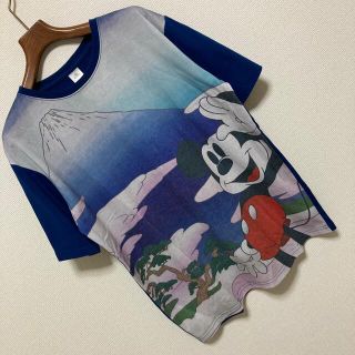 ディズニー(Disney)の20ss 美品◆ミッキー マウス◆浮世絵 北斎 ディズニーランド Tシャツ L(Tシャツ/カットソー(半袖/袖なし))