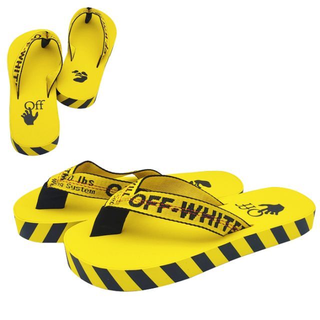 OFF-WHITE(オフホワイト)の7 OFF-WHITE ロゴ フラットソール ビーチサンダル size 43 メンズの靴/シューズ(サンダル)の商品写真