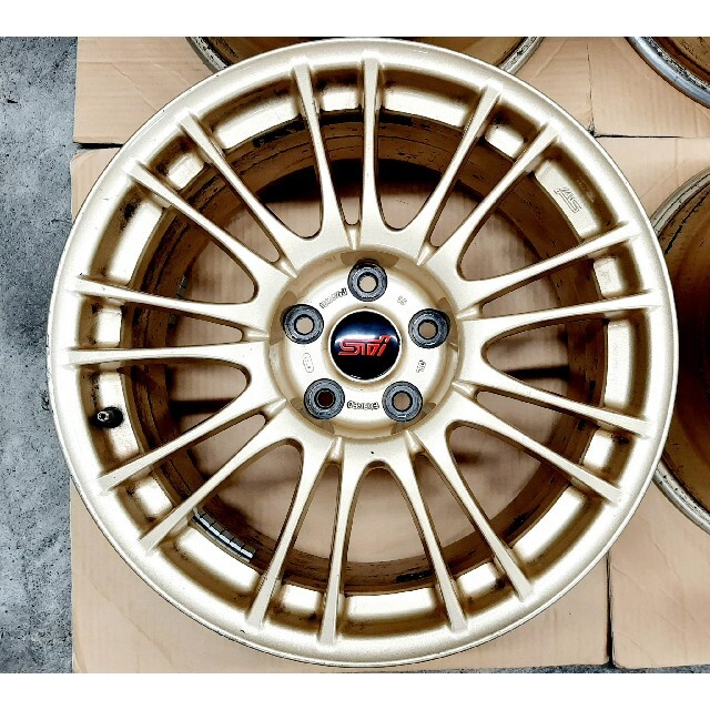 冬の華 スバル WRX STI RA-R 純正BBSホイールタイヤ 8.5J 鍛造