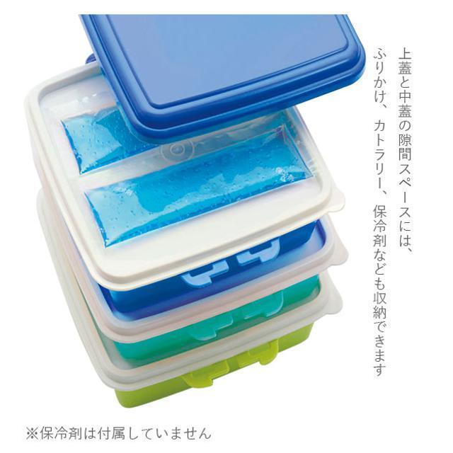 Colors スタック式 ピクニックケース 角型小 ３段 グラデーション インテリア/住まい/日用品のキッチン/食器(その他)の商品写真