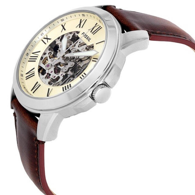FOSSIL(フォッシル)の新品 フォッシル メンズ 腕時計 自動巻き ME3099 ブラウンレザー 送料込 メンズの時計(腕時計(アナログ))の商品写真