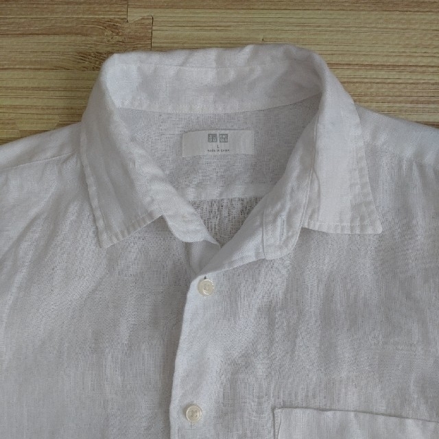UNIQLO(ユニクロ)のユニクロ　リネンシャツ　白 メンズのトップス(シャツ)の商品写真
