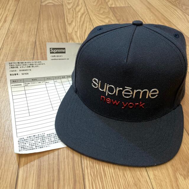 supreme chrome classic logo 5panel キャップ